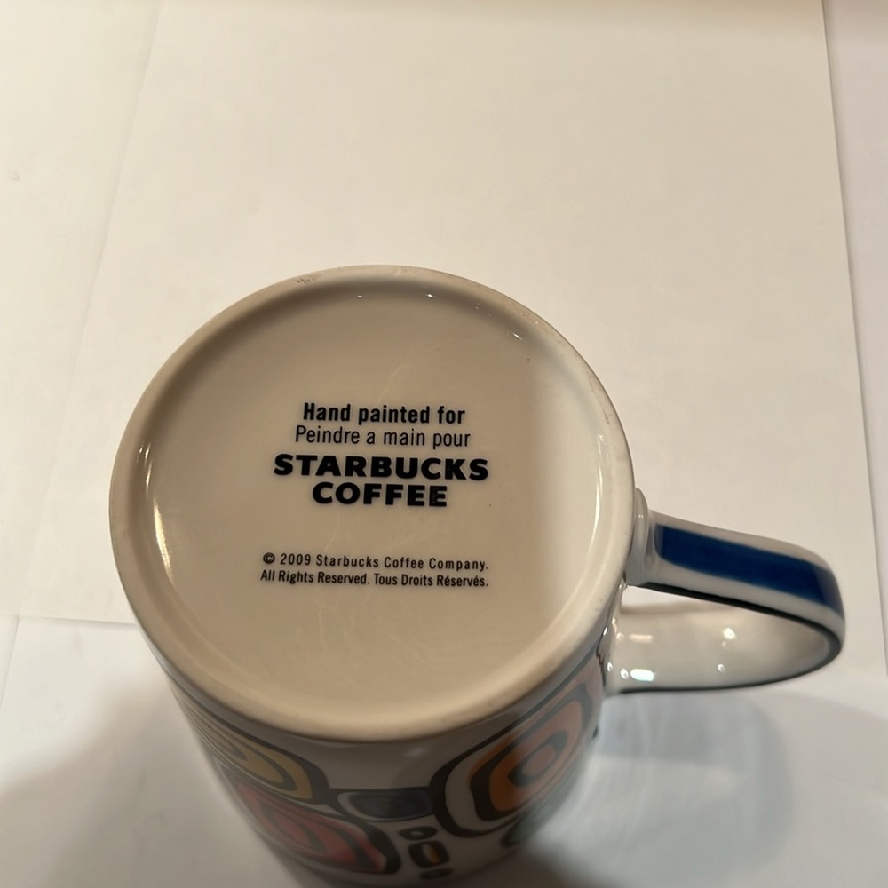 NEW 16oz Starbucks Mug Hand Painted for Peindre a main pour Mug 2009 - Picture 4 of 4